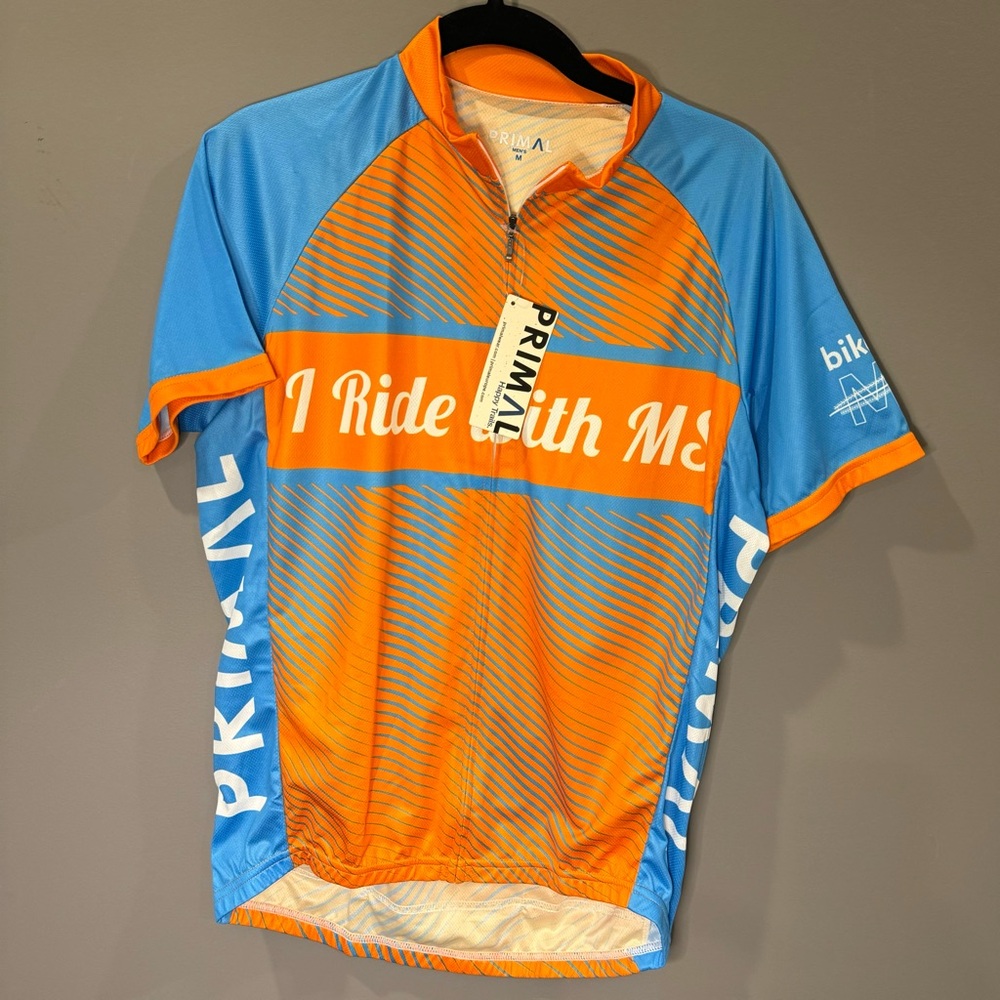 Primal Orange and Blue Men's Cycling Jersey
